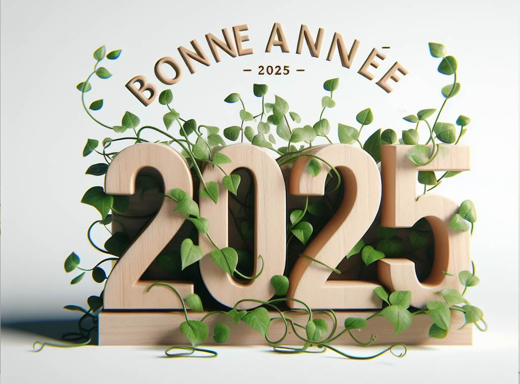 Image bonne annee 2024 avec plantes