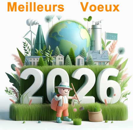 image bonne année 2026 avec clipart écologiques